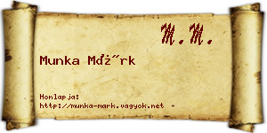 Munka Márk névjegykártya